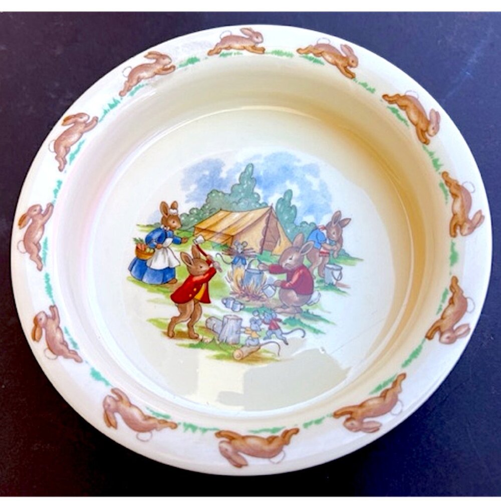 Vintage Royal Doulton England Bunnykins Childs Baby Cereal Porcelain Bowl Dish